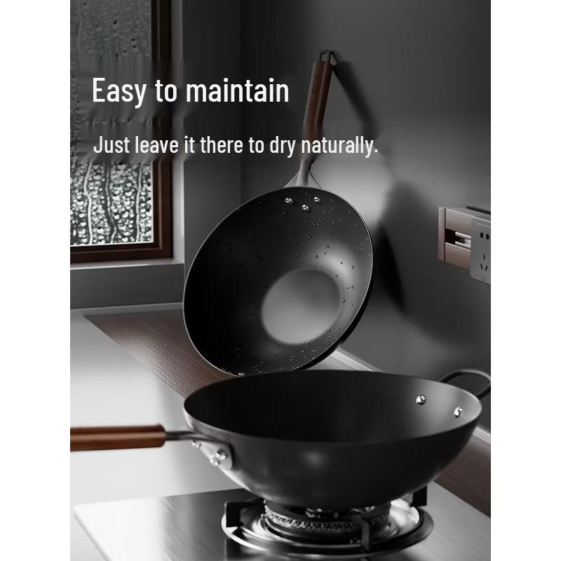 

COOKER KING 32cm Wrought Iron Non-Coated Wok