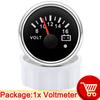 AD 52mm Voltmeter with Alarm Light  Volt Meter Gauge Voltage for Marine Car Caravan Boat Camper RV Truck 12v Voltmeter Ammeter