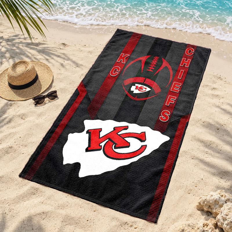 Kansas City Chiefs Beach Towel Quick Dry Sand Free Lightweight Beach Towels for Travel Swimming Camping