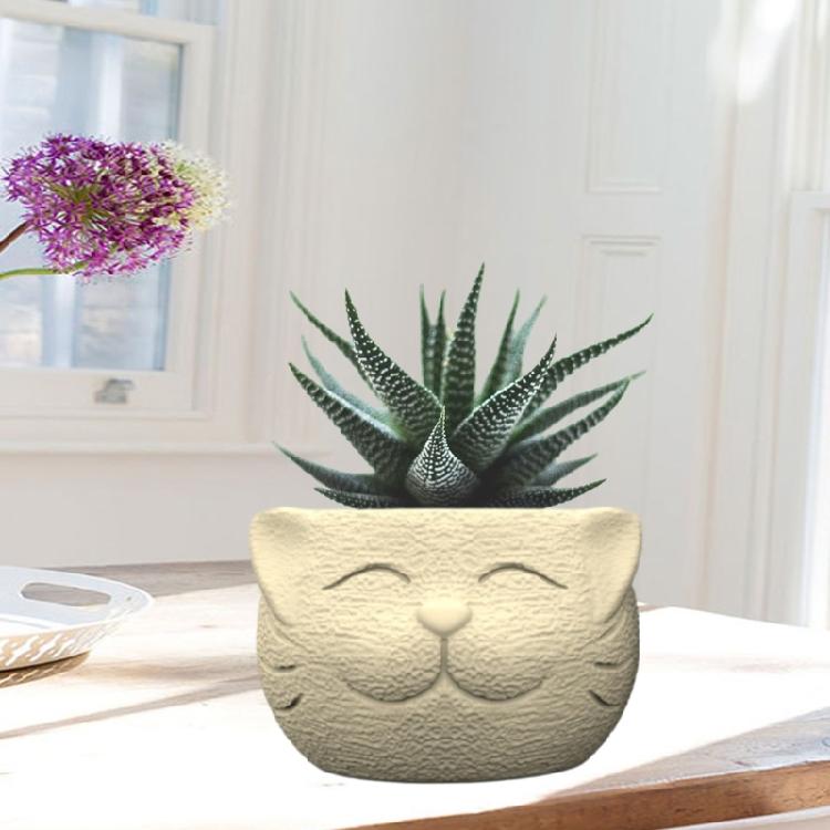Soft Texture Cat Silicone Mould Epoxy Resin Plantpots Mould Storage Containers