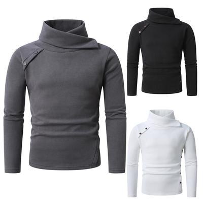 Men's British Pile Collar Long Sleeve Sweater Knitted Cardigan Trendy Button Bottoming Top