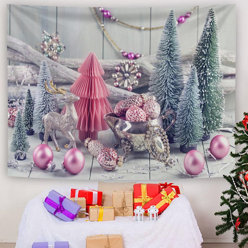 Customizable Christmas Backdrop Nordic-style Cross-border E-commerce Fireplace Tapestry Home Decor Photo Prop Hanging Cloth