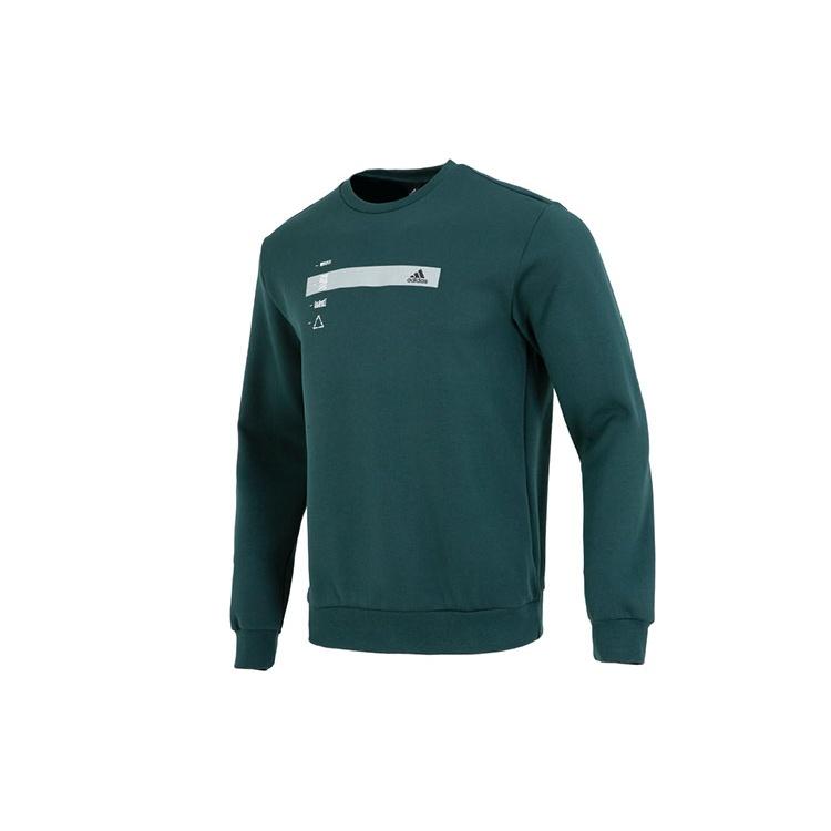 adidas Alphabet Pattern Pullover Round Neck Long Sleeves Hoodie Men s Green HN9022 XXXL