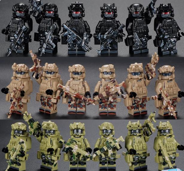 Mattoncini militari minifigure soldati forze speciali polizia minifigure puzzle per bambini giocattolo per ragazzo puzzle