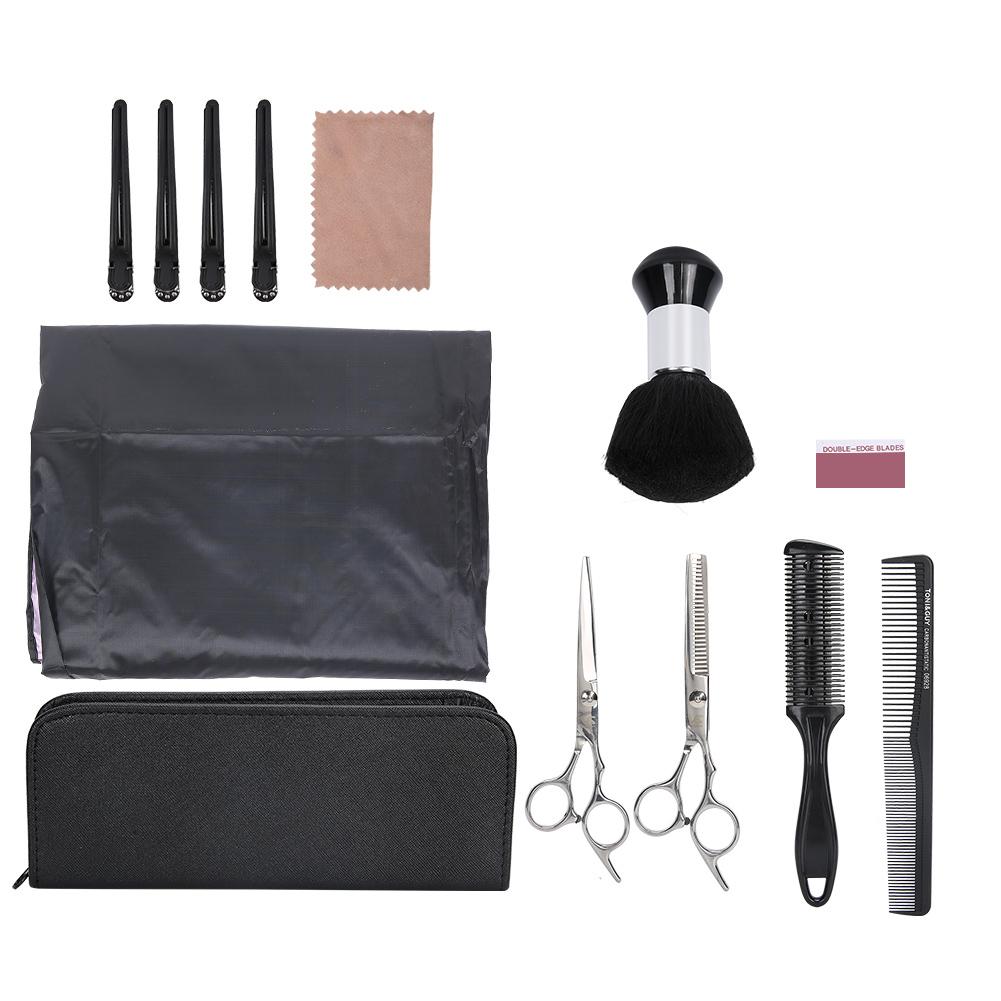 Professional Hairdressing Tool Set Flat Thinning Scissors Apron Hair Cutting Comb Brush