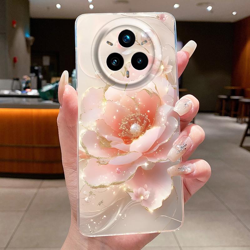 For Realme 14 Pro Plus 5G Case Luxury Flower Soft Slim TPU Phone Housing For Realme 14 Pro 14Pro+ Funda Transparent Back Covers