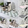 Plaid Coffee Machine Mat Absorbent Diatom Mud Drying Pad Easy-care Dining Table Mat Non-Slip Kitchen Bar Accessory