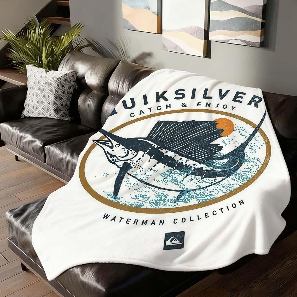 Fashion Print Q QuiksilverS Blanket For Sofa Office Bed Plane Travel Sleep Read Relax Camping Soft And Warm