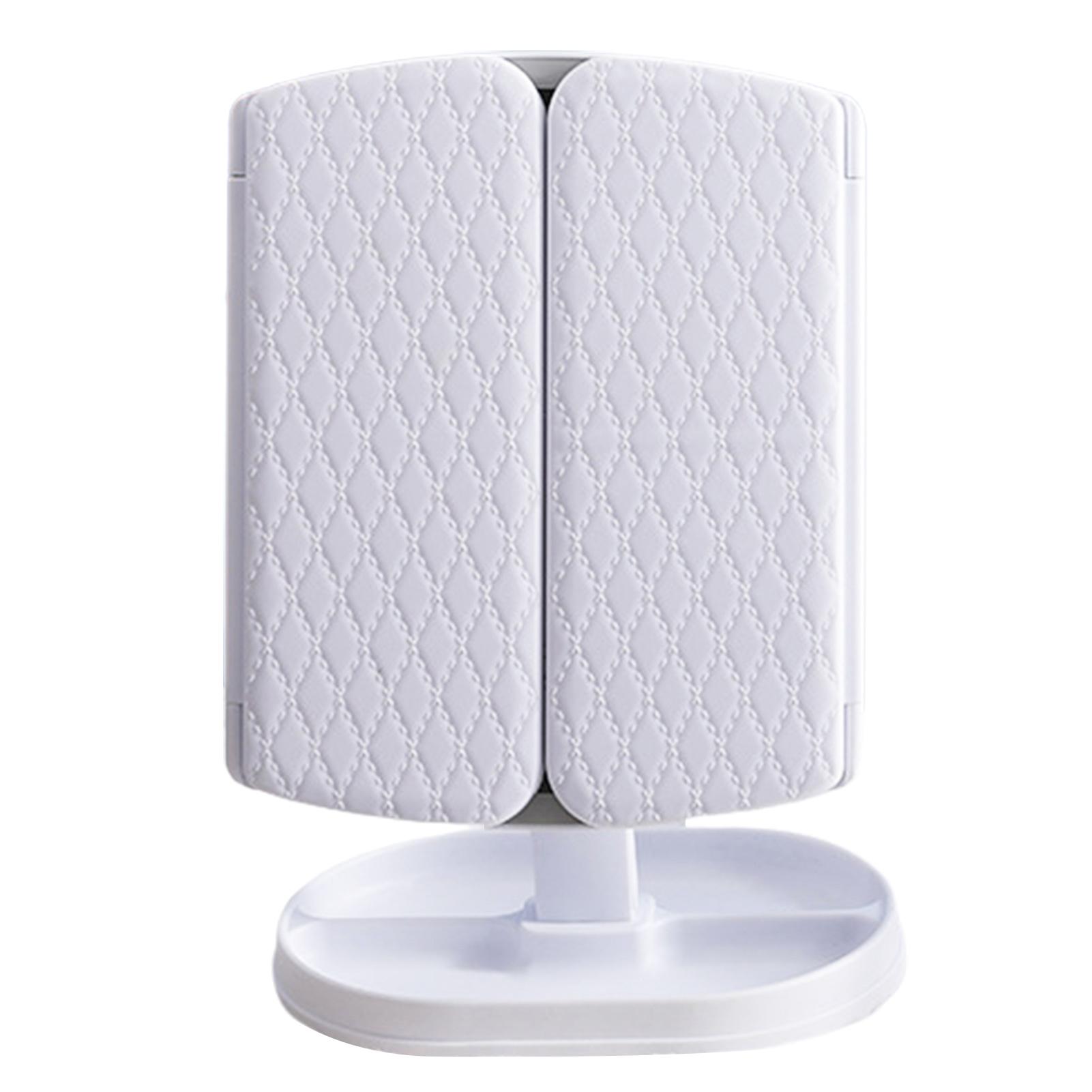 

1 комплект складного зеркала, прозрачное, широкое применение, легкий, практичный туалетный столик, косметический столик со светодиодной подсветкой и лампой, товары для дома белый