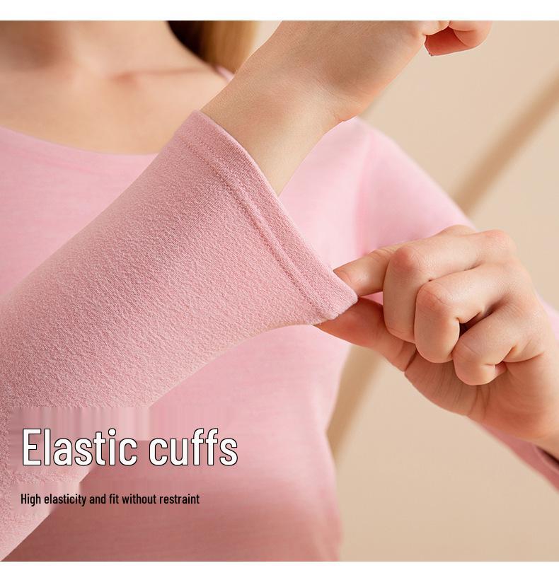 Men's and Women's Cashmere Silk Fleece-Lined Seamless Underwear Set for Autumn/Winter - Includes Base Layer Top and Pants