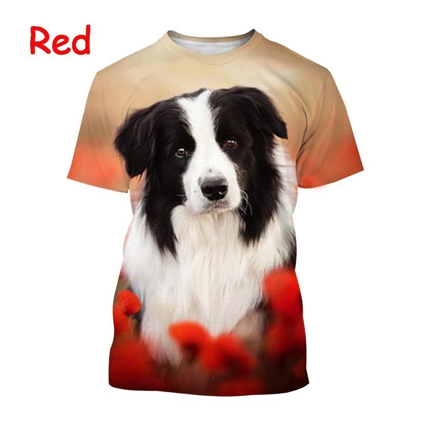 

Новая футболка с 3D принтом бордер-колли, модная милая собака, унисекс, с животными, хип-хоп, Повседневная, с круглым вырезом, с коротким рукавом XS белый