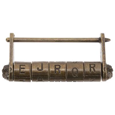 Retro Padlock In Ancient Style Strong Metal Letter Lock for Box Security Decor Home Office Vintage Lock for Drawer Jewelry Case