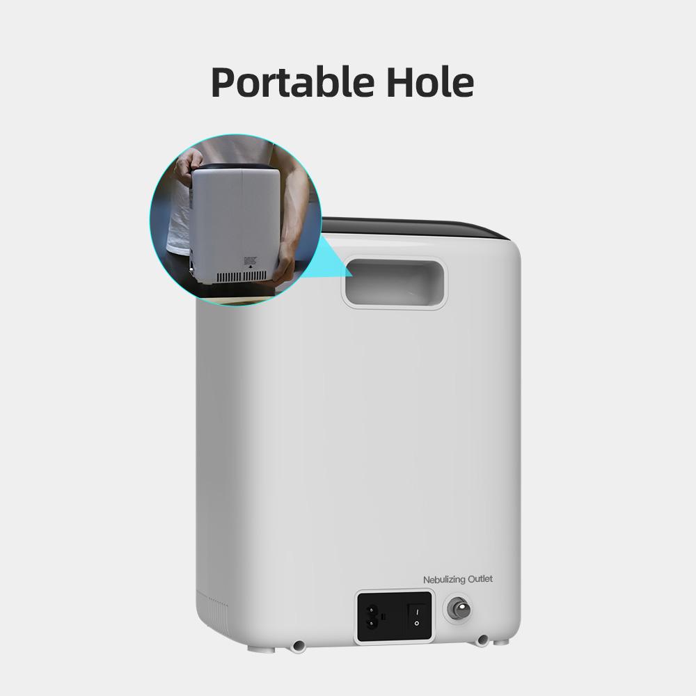 Tragbarer Mini-Sauerstoffkonzentrator, 1–7 l, einstellbare große Kapazität mit Zerstäubungs-Upgrade