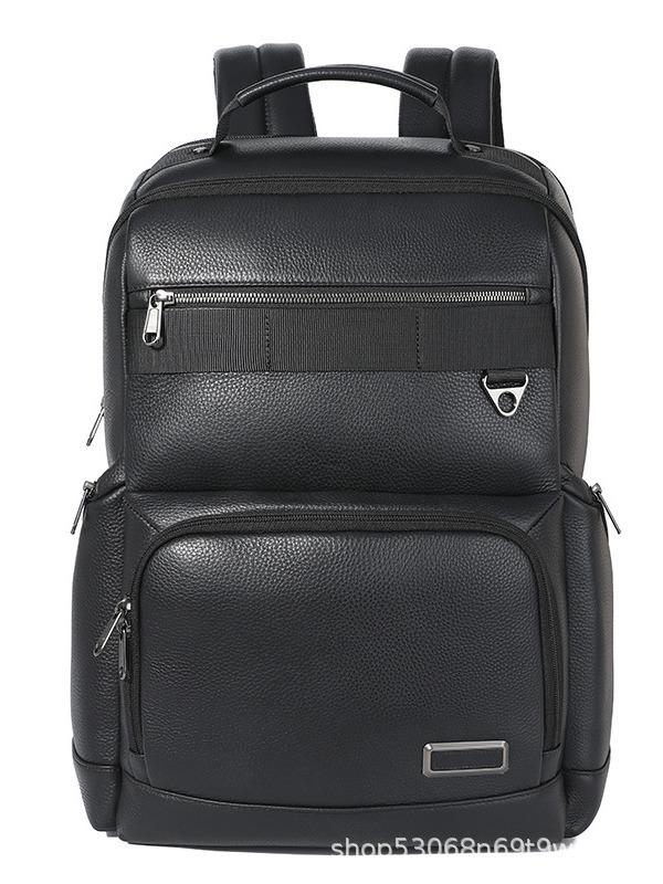 Business Travel Leather Backpack Commuter Large Capacity Travel Bag Multifunctional Leather Backpack