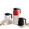 Large Capacity 304 Stainless Steel Insulated Teapot with Wood Grain Handle for Home and Office.