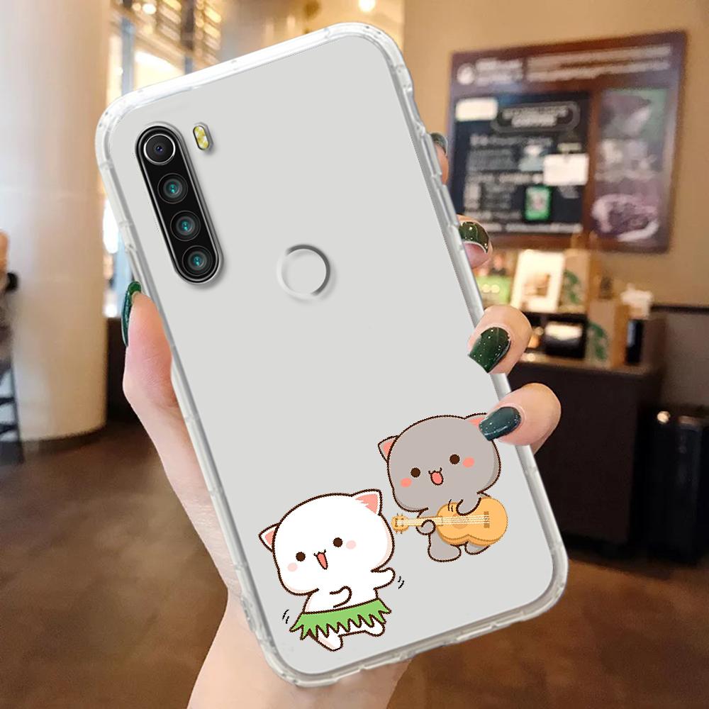 

Чехол для телефона с милым персиковым котом для Xiaomi Redmi Note 7 7A 8 8T 9 9A 9S 10 K30 Pro, ультра прозрачный силиконовый бампер, водонепроницаемый ТПУ Redmi K30 Pro