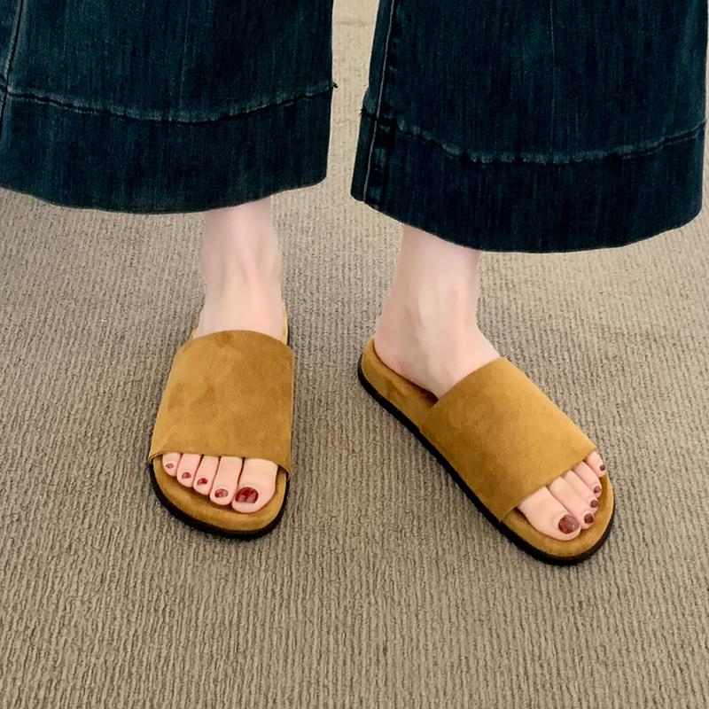 Fashion Suede Flats Women Slippers Comfort Soft 2025 New Summer Shoes Fashion Rome Flip Flops Classical Casual Sandals Walking Sandalias