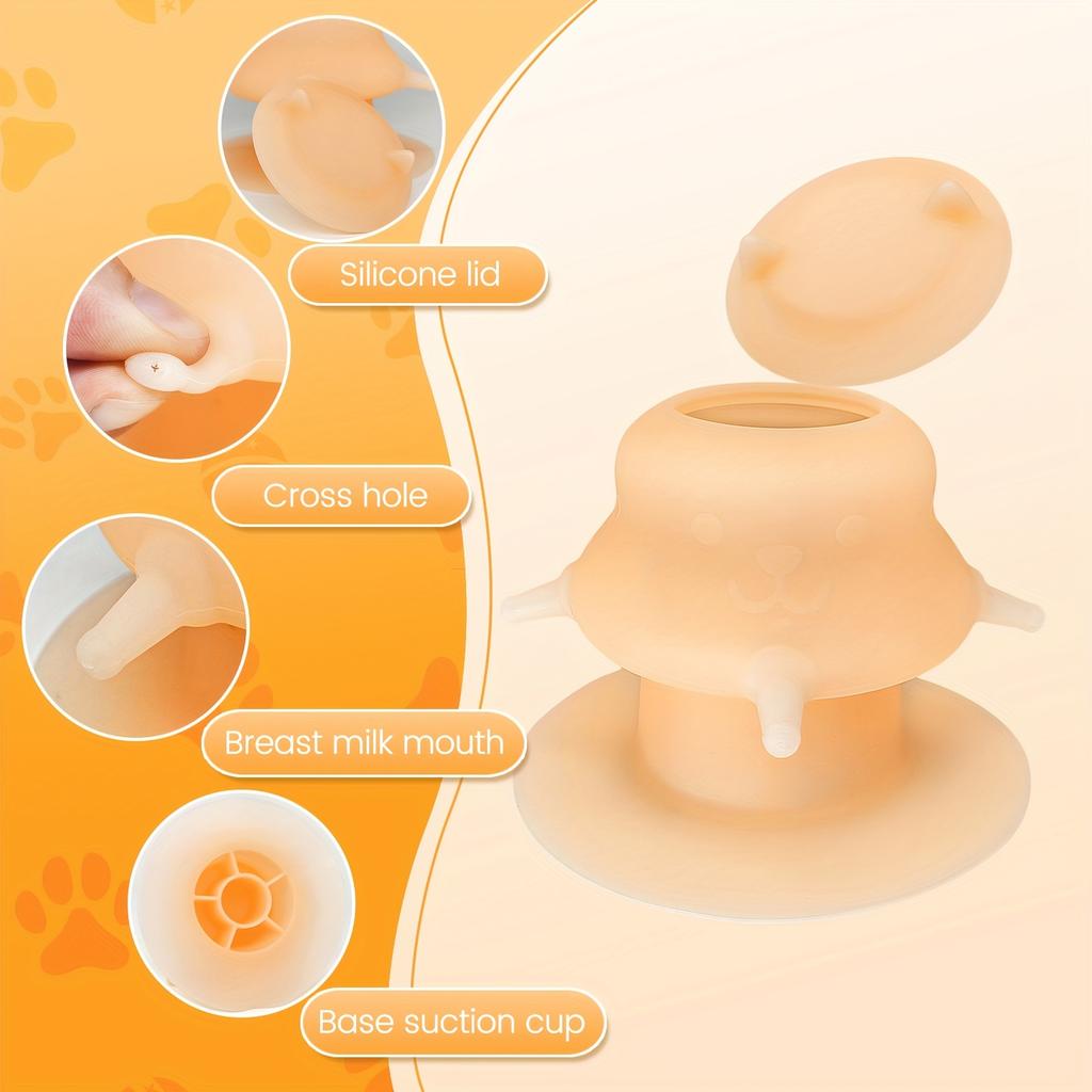 2026 New Kitten Feeding Device, 7.78 Oz, with 4 Soft and Durable Silicone Pacifiers for Easy Feeding Pet Products Cat Dog
