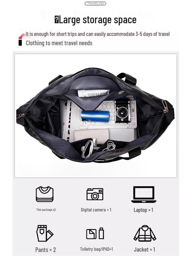 Large Capacity Women's Travel Storage Bag: Lightweight, Portable Canvas for Short Trips