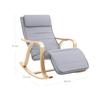 SONGMICS LYY41G Rocking Recliner Chair 5-Way Adjustable Calf Support Load 150 Kg Grey, Wood, Hellgrau, 67 X 125 X 91 Cm