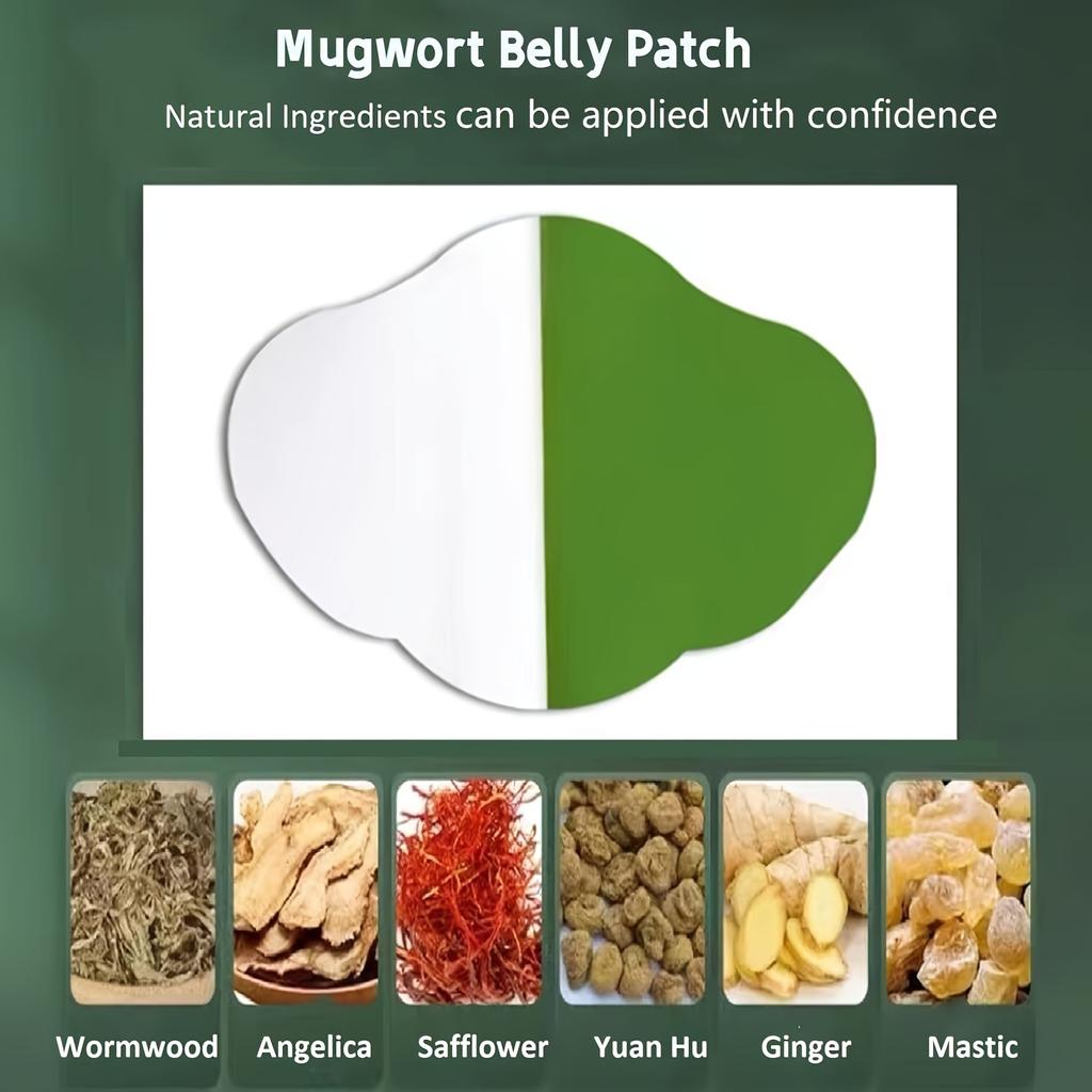 Natural Mugwort Belly Patch 25-Piece- Premium Wormwood Essence Sticker for Moxibustion and Navel Care - Ideal for Warm Abdominal Therapy