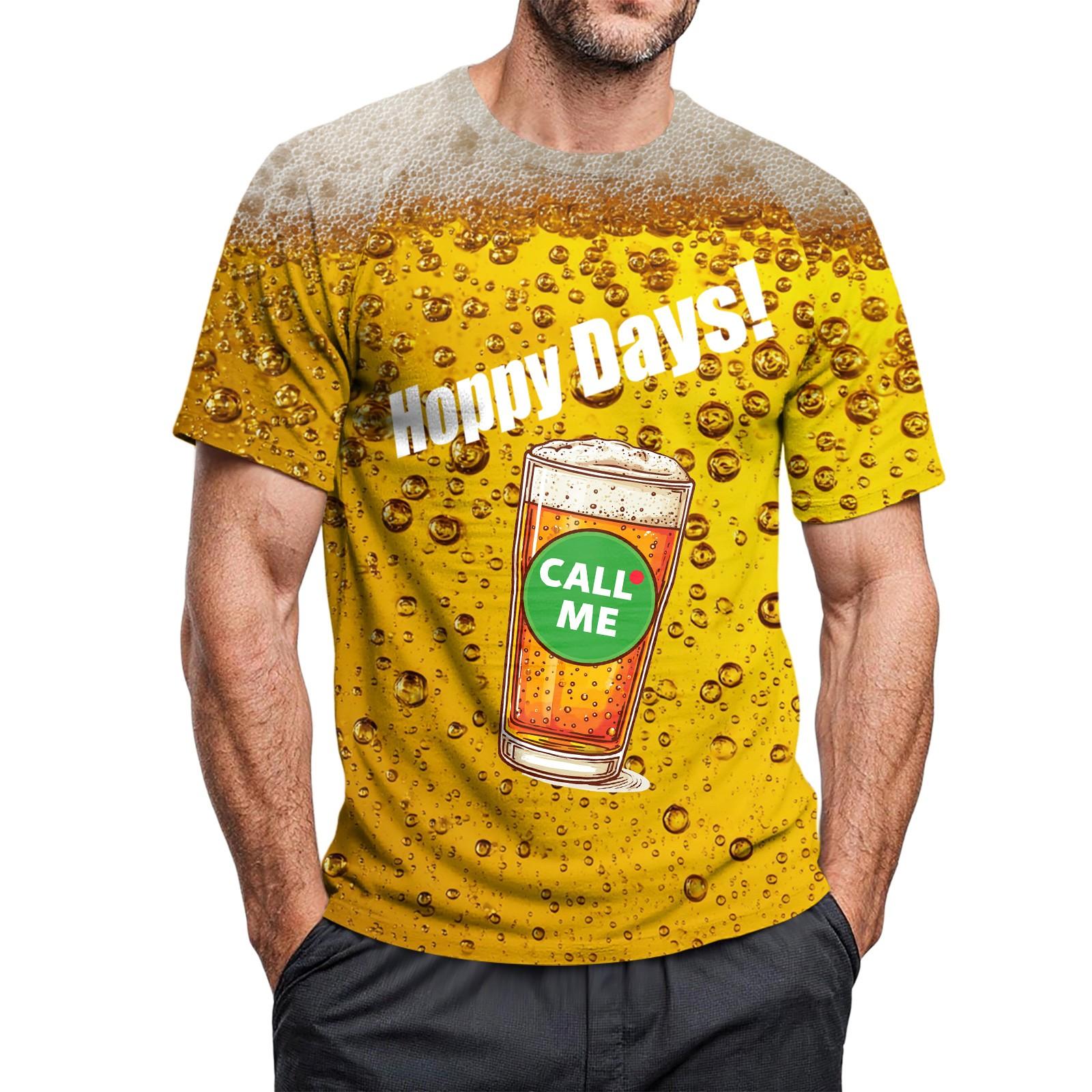 

Мужская повседневная футболка с круглым вырезом и короткими рукавами с принтом M