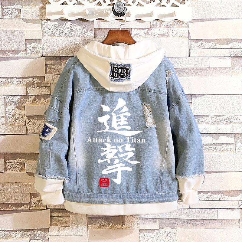 Attack On Titan: Eren, Mikasa, Levi Survey Corps Casual Denim Jacket (Unisex)