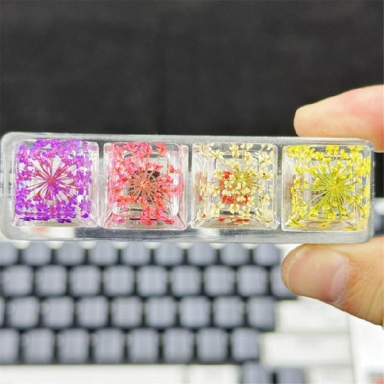 Colorful Flower Resin Keycap for Mechanical Keyboard with Backlights Computer Keyboard Keycaps Replaces