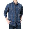 Sommer Herren Kurzarmhemd kariert, neues mittleres Alter große Größe lockere Zollhemd, dünnes Baumwoll Freizeithemd