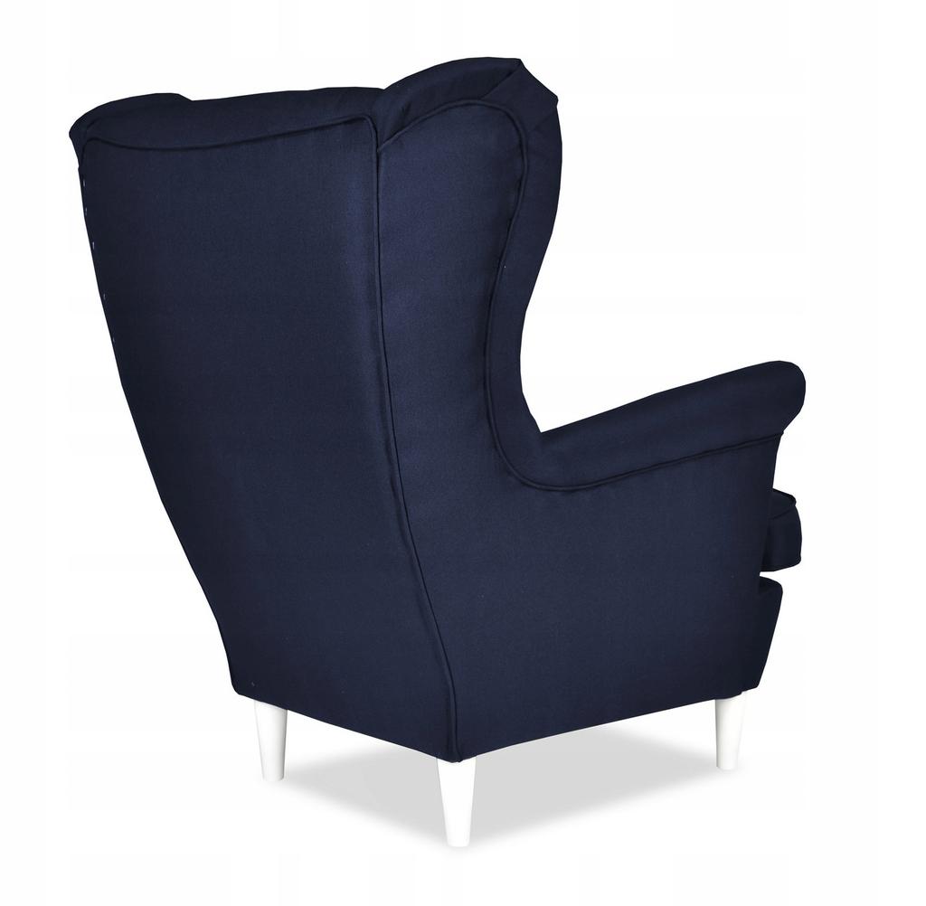Fotel uszak ARI skandynawski Family Meble granatowy elegancki jeans