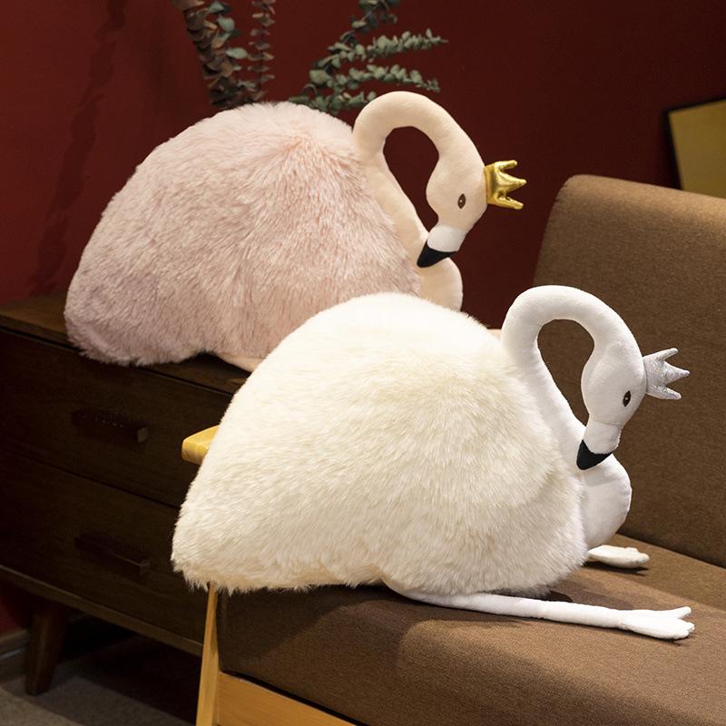 Adorable Swan & Deer Plush Toy Set - White Swan Home Decor & Girls' Hugging Pillow