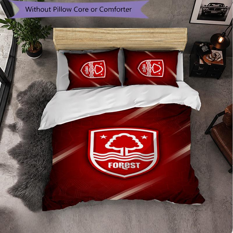 Nottingham Forest Themed Bedding 3Pcs Duvet Cover Set Decorative Bed Linen For Teen Room Home Decoration