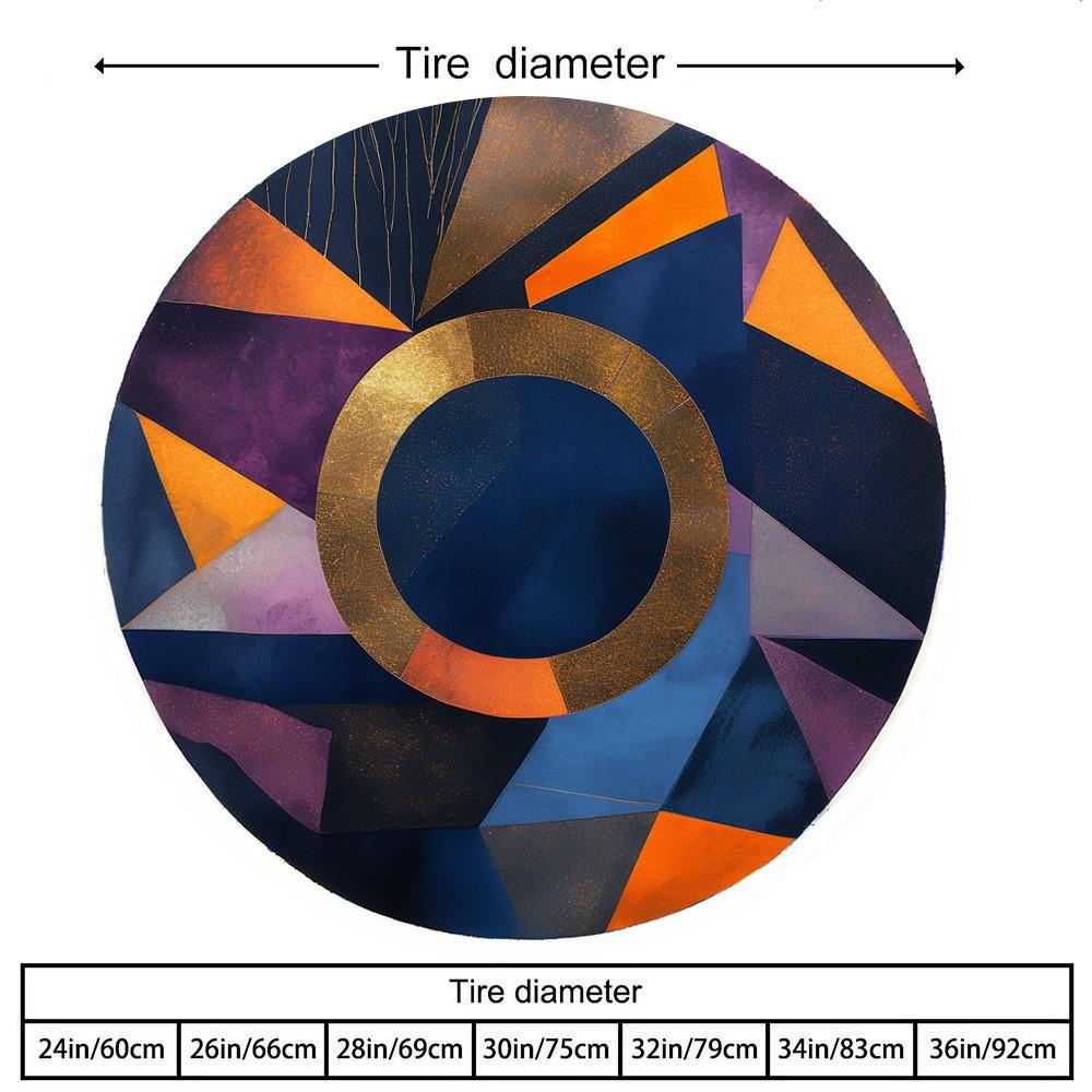 Modern Geometric Abstract Tire Cover Polyester Durable Water Resistant Wheel Protector for SUVs Trucks