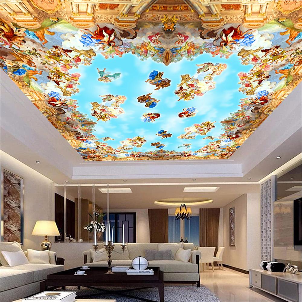 Fototapet Fotografii Pentru Pereți 3d Retro Tapet Europei Cer Nori Frescuri Îngeri Tapet