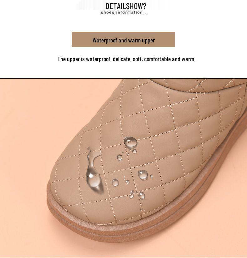 Women's Waterproof Velvet-Lined Winter Boots: Non-Slip, Thick Sole, Warm Cotton Snow Boots for Moms