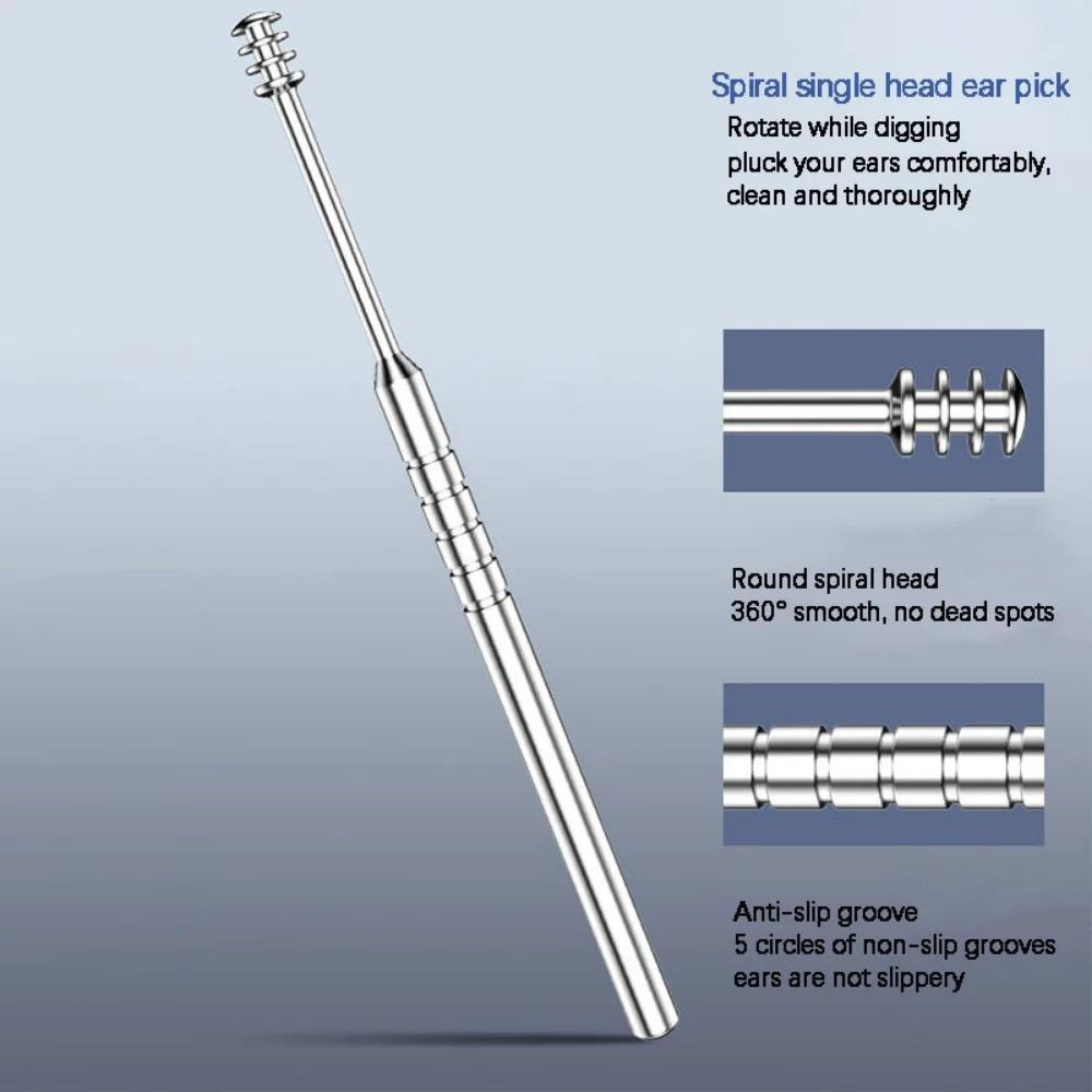 6/7Pcs Stainless Steel Ear Wax Remover Tool Ear Pick Cleaner Spoon Ear Care Kit Earwax Curette Hygiene Set Personal Care