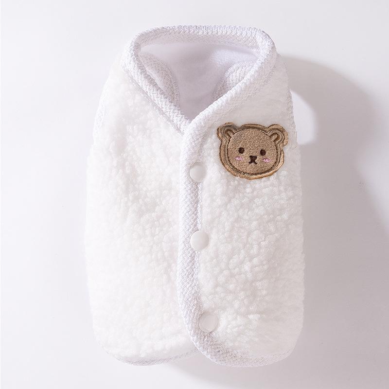 Korean Version of Autumn and Winter Cat Cute Bear Teddy Vest Vest Vest Set Medium and Small Dog Dog Pet Clothes