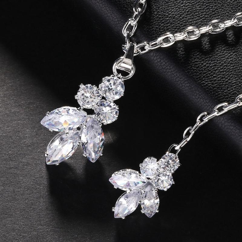 Rhinestones Bridal Back Chain Necklace Long Drop for Women Bride Ladies Body Chain Wedding Dress Body Jewelry Accessory