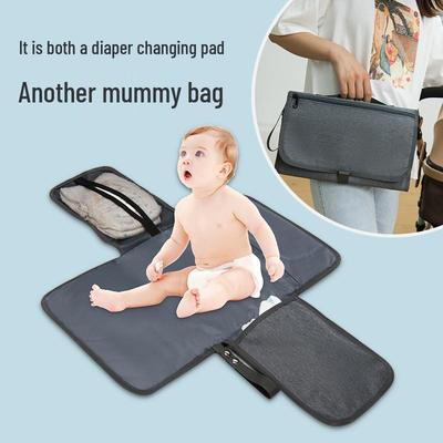 Cambiador de Pañales Portátil Plegable para Bebé con Empapador Impermeable y Bolsa Organizadora de Pañales con Bolsillo