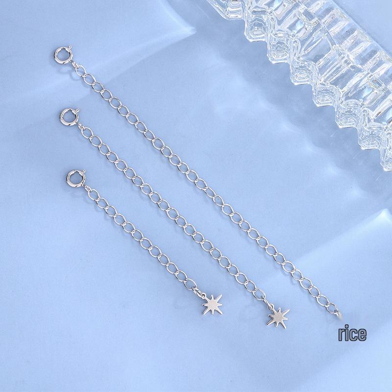 S925 Silver & 18K Gold Adjustable Chain Bracelet/Necklace with Eight-Pointed Star Pendant Wide Chain Star Pendant 2 inch золотой