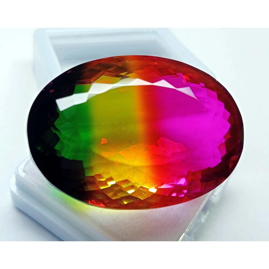 Natural Tourmaline Bi-Color 78-79 Ct Oval Cut Certified Beautiful Gemstone