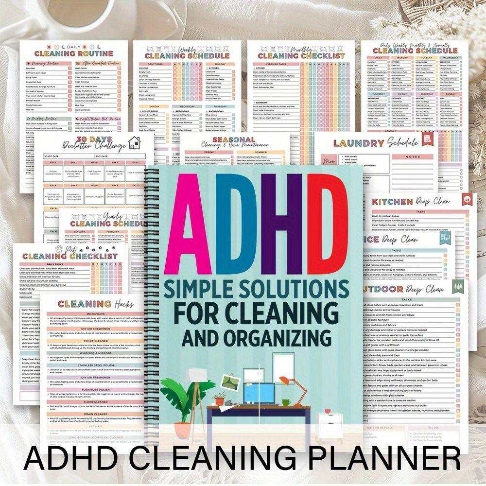 Daily Schedule ADHD Cleaning Planner Systematic Checklist New Checklist Notebook  Adults