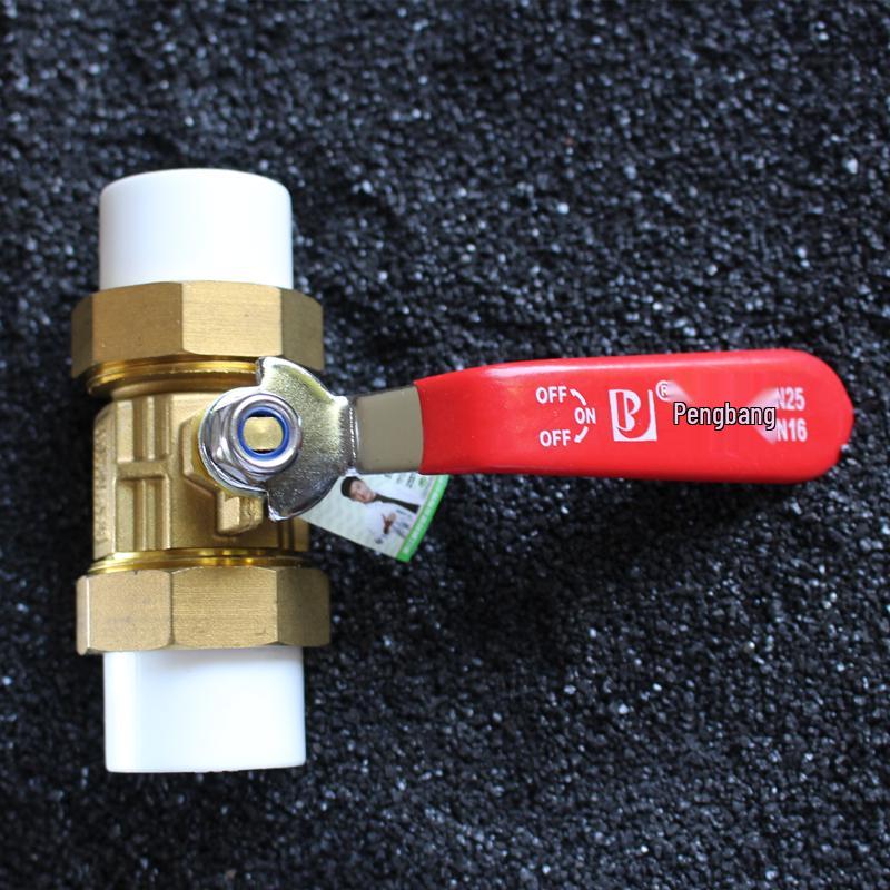 Pengbang Brass Double Union Ball Valve for PPR Water Pipe, 20mm & 25mm Fittings