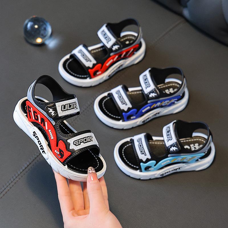 Children's sandals for boys in summer2026New style non-slip soft-soled beach shoes for older children, boys' sports and casual sandals
