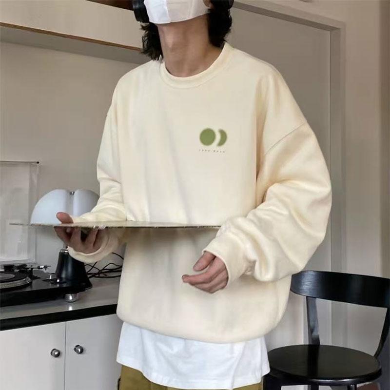 Men's Clothing Printed Hoodies O-Neck Casual Autumn Winter New Fleece Loose Fashionable Long Sleeve Vintage Sweatshirts