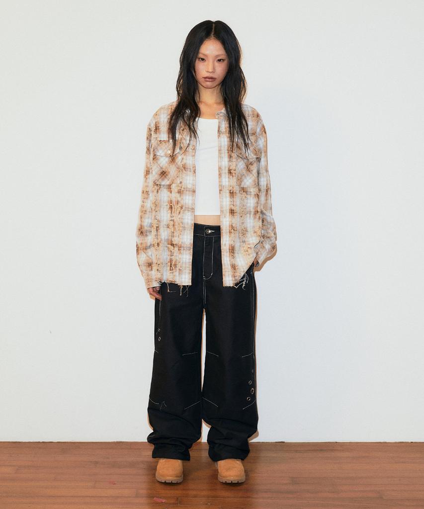 MAHAGRID Eyelet Wide Pants Black(Mg2Gsmpa12A)