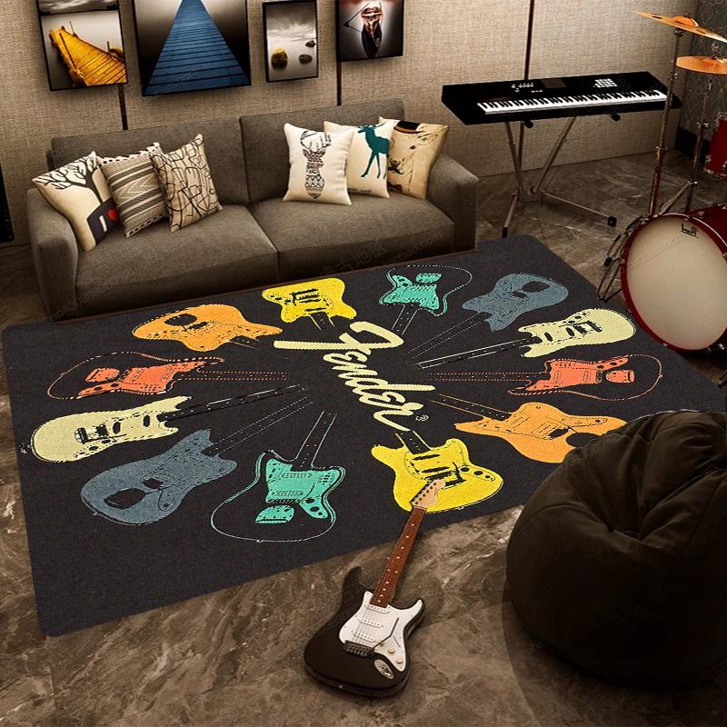 F-Fender rectangular carpet rock guitar band instrument decoration speaker retro floor mat shock absorption rugs