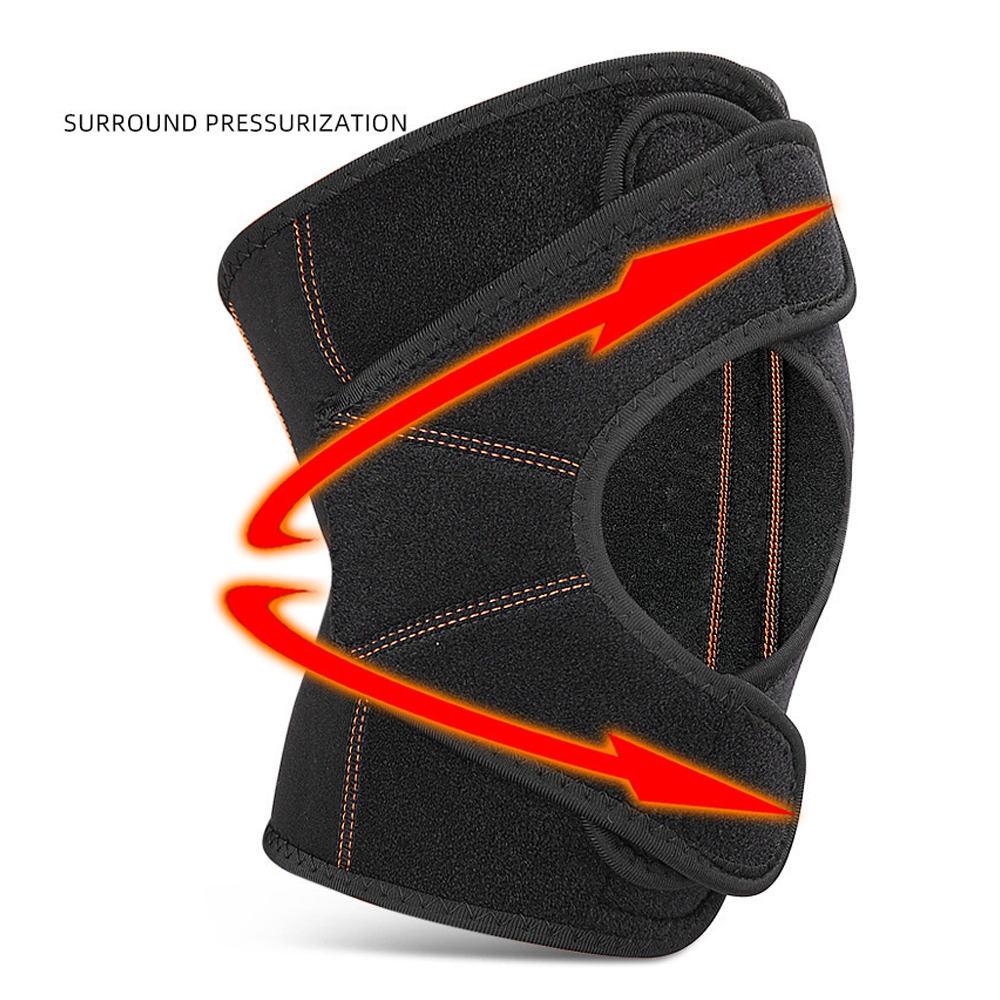 1Pcs Adjustable Compression Knee Brace for Knee Pain Relief Knee Brace for Working Out, Running, Open Patella Support