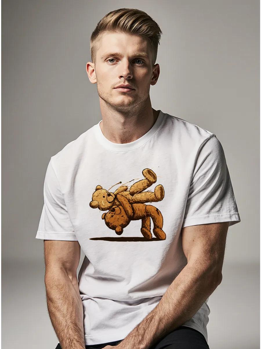 

Black fashionable short-sleeve printed T-shirt M