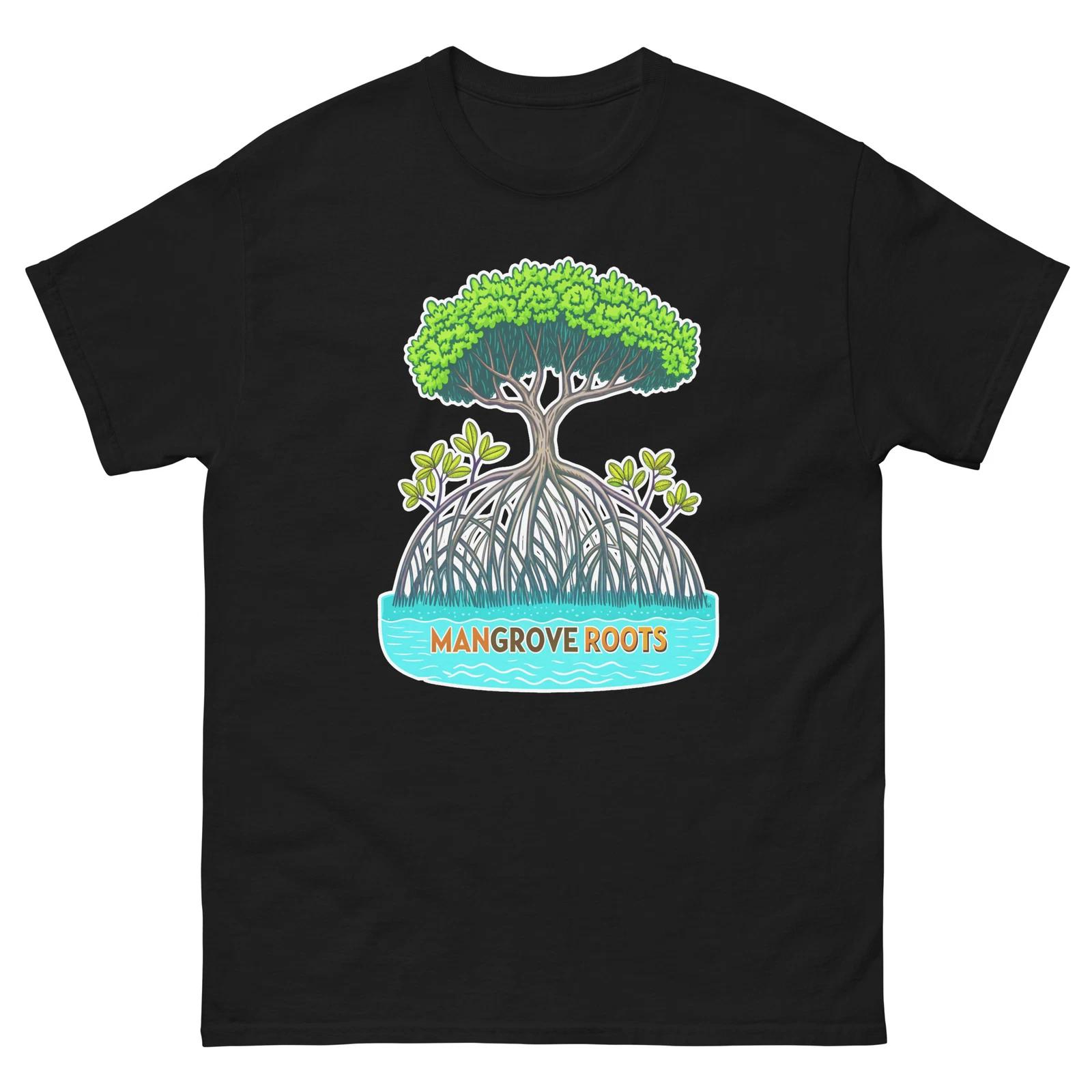 Мангровые Корни Океанский Пляж Вода Морской Футболка 2XL